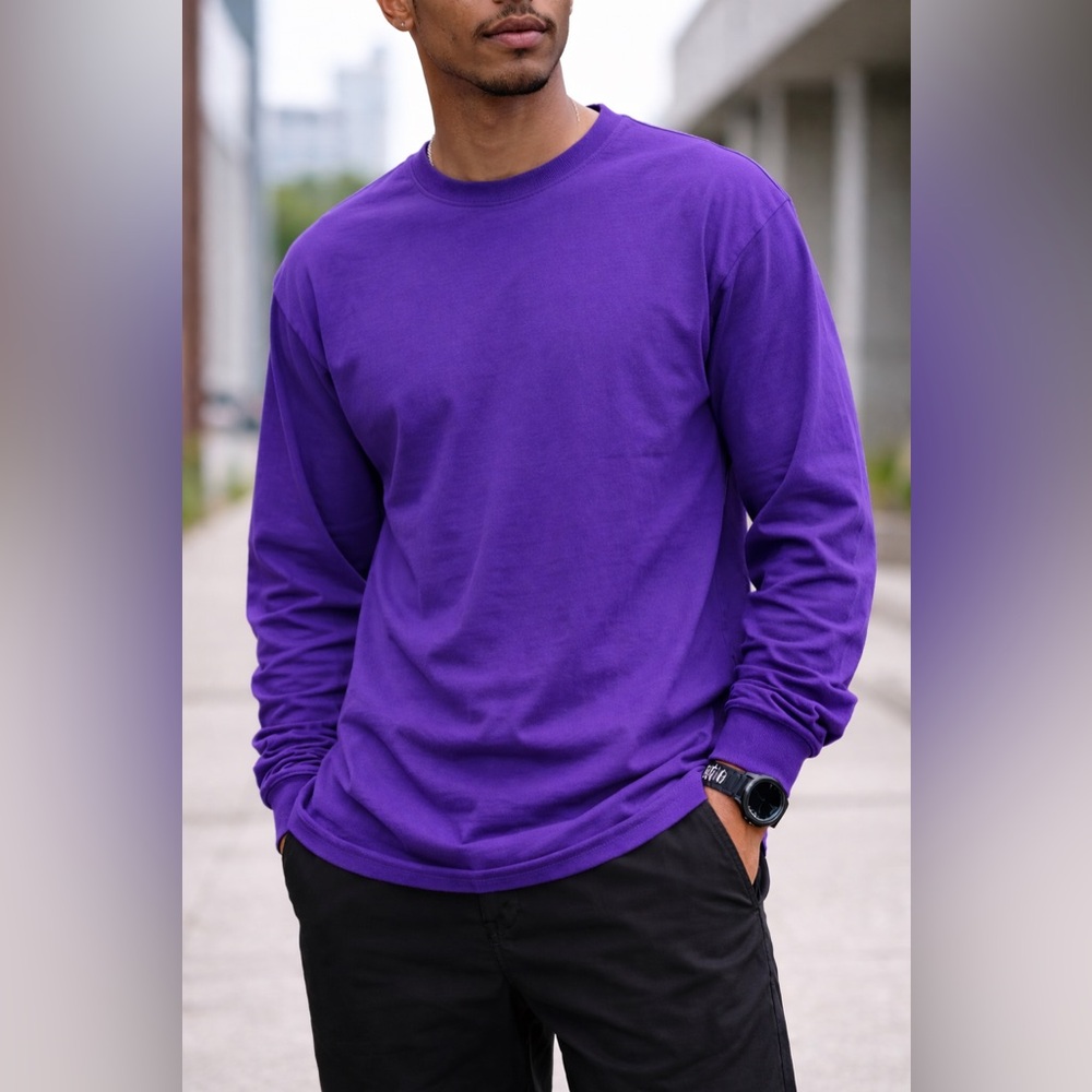 Supreme Purple Long Sleeve T-Shirt Men’s Medium Made in‎ USA 100% Cotton